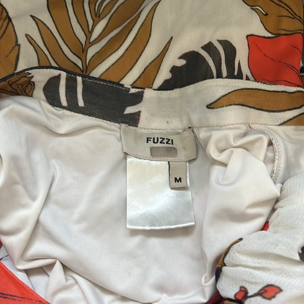Fuzzi Leaf Print Tulle Dress | Sz M - Picture 5 of 5